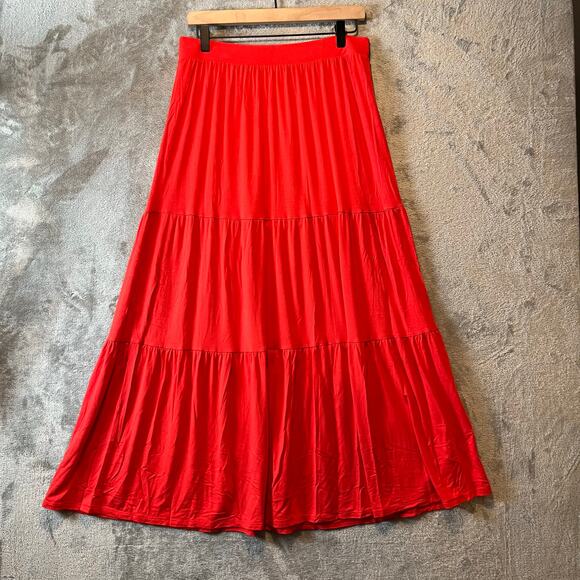 Boden Jersey Maxi Skirt Red Skirt Size 8 - Picture 1 of 6